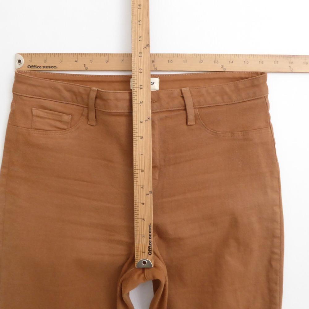 L'AGENCE Womens Kendra High Rise Cropped Flare Coated Denim Jeans Java Brown 32 - Picture 6 of 10